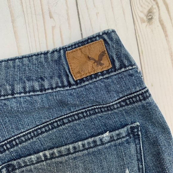 AEO Stars Stripes Flag Cut Off Denim Jean Shorts - Picture 6 of 8